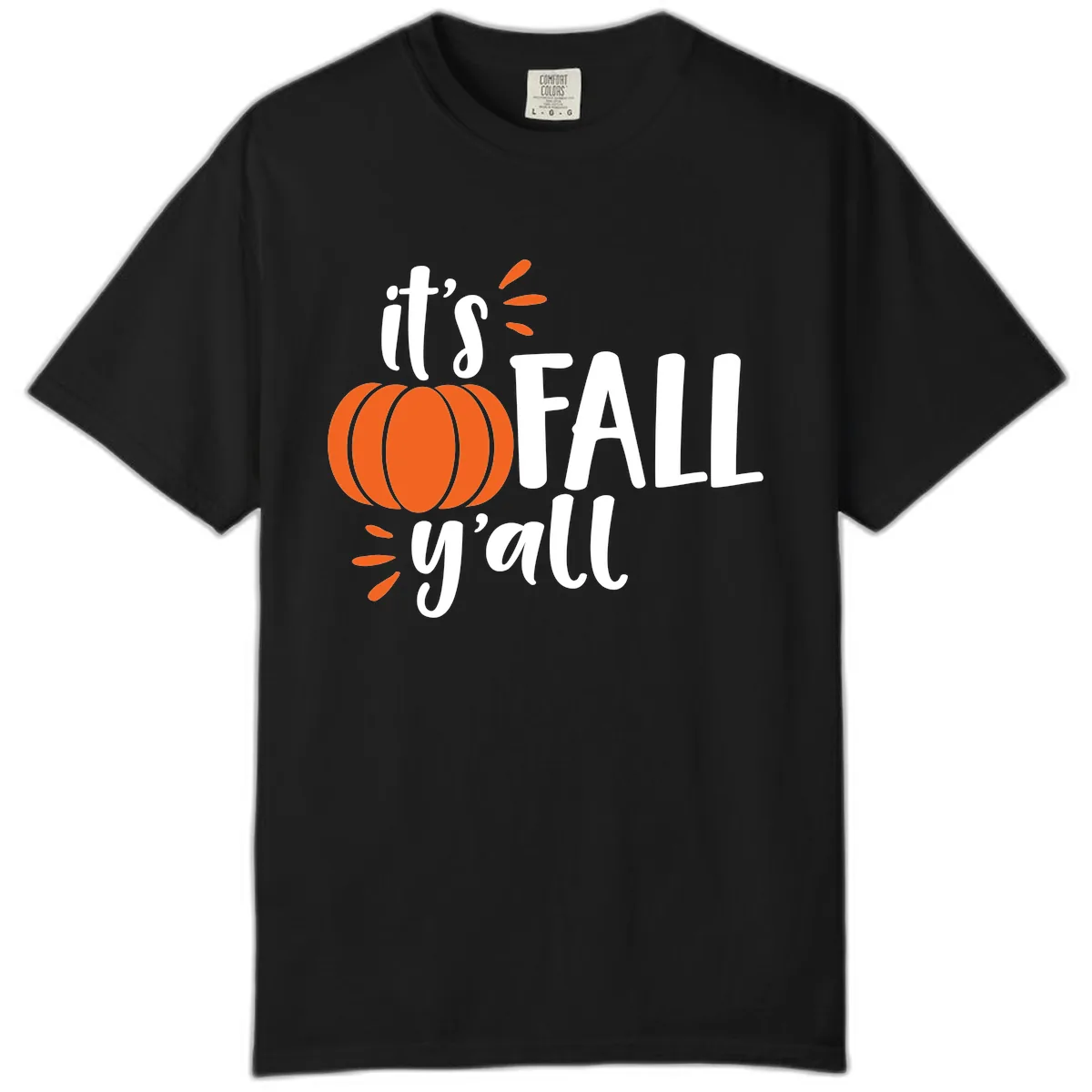 It's Fall Y'all Pumpkin Graphic Comfort Color in Black