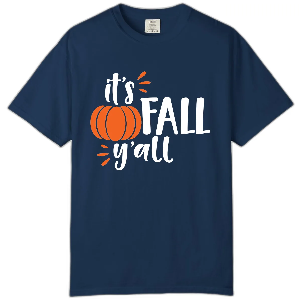 It's Fall Y'all Pumpkin Graphic Comfort Color in Navy