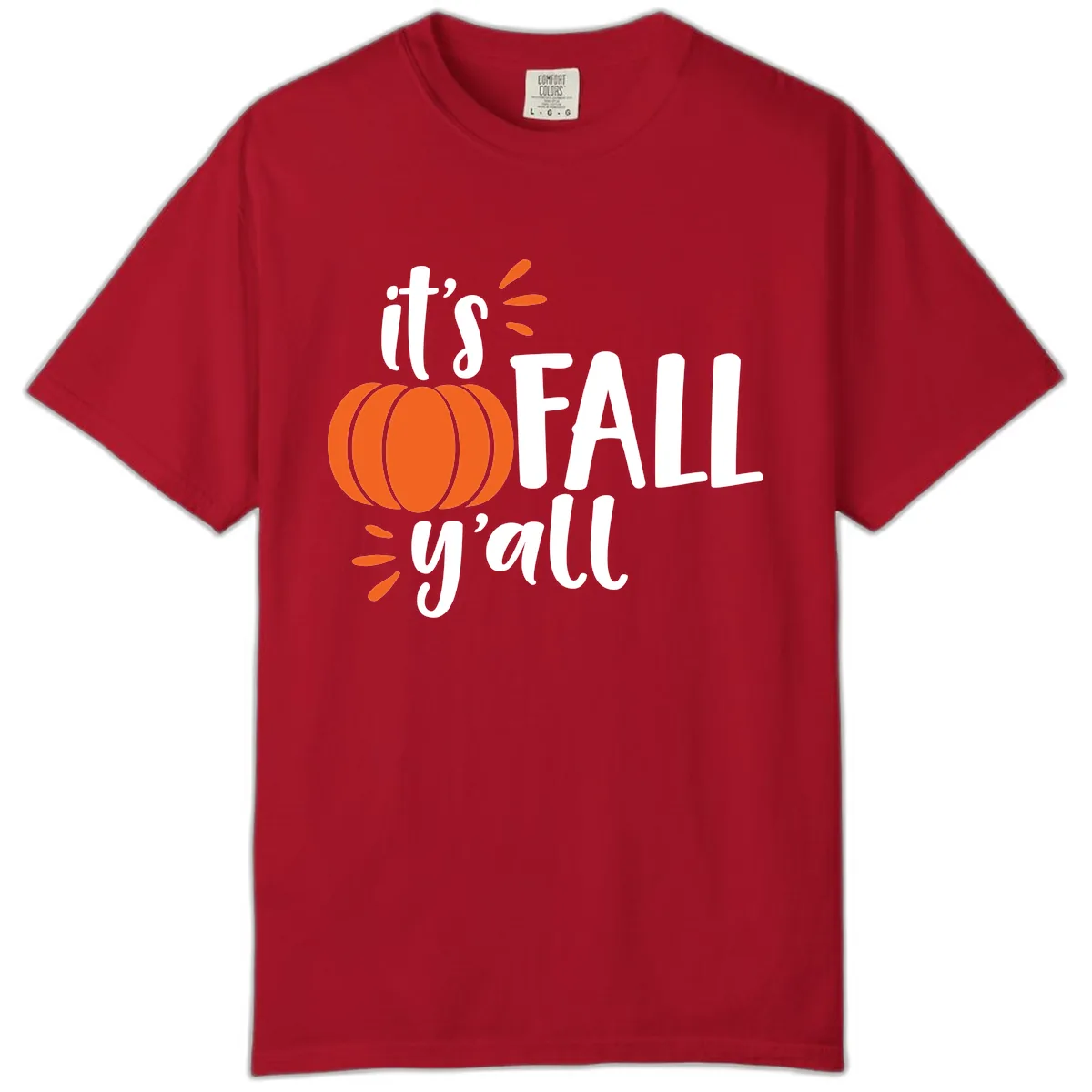 It's Fall Y'all Pumpkin Graphic Comfort Color in Red