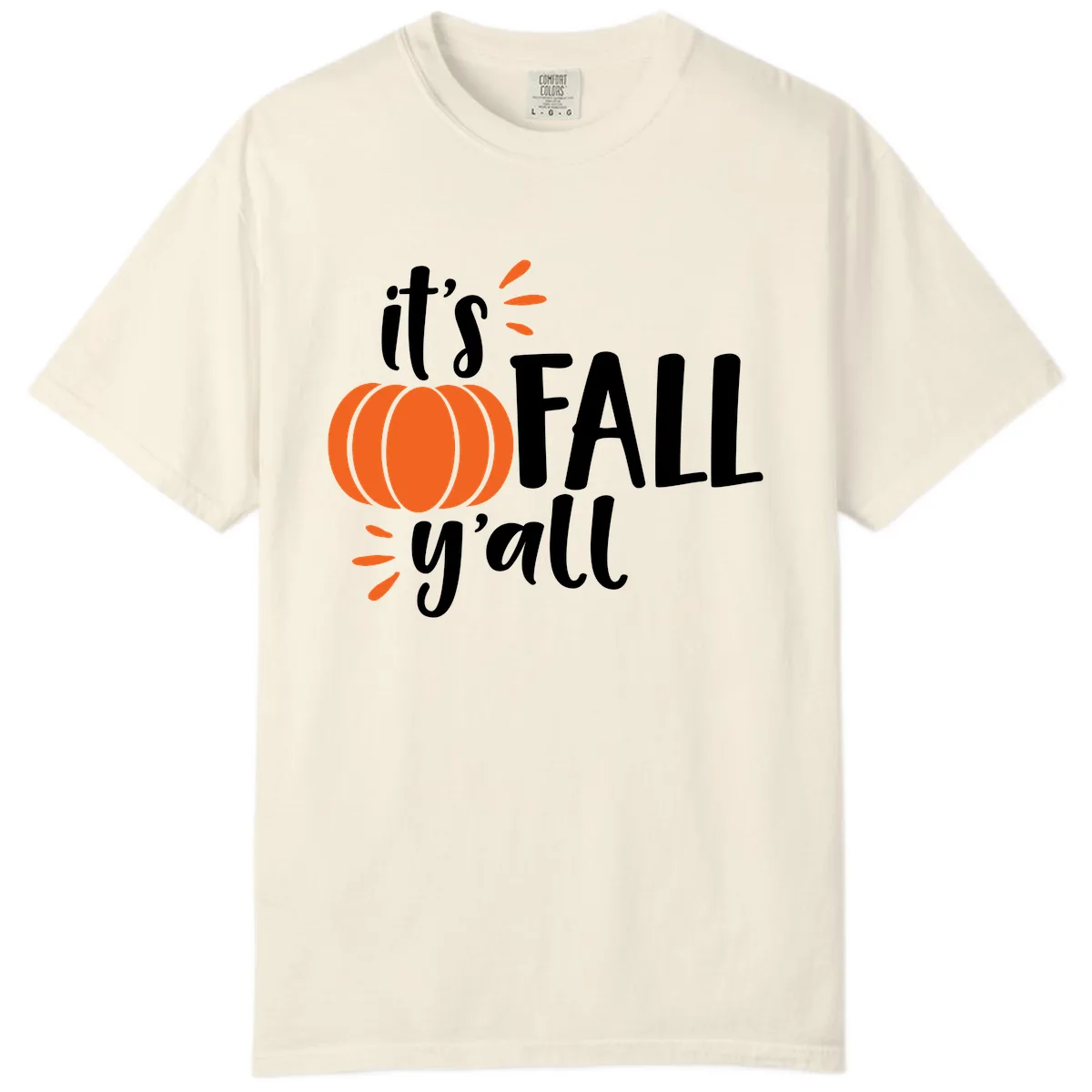 It's Fall Y'all Pumpkin Graphic Comfort Color in Ivory