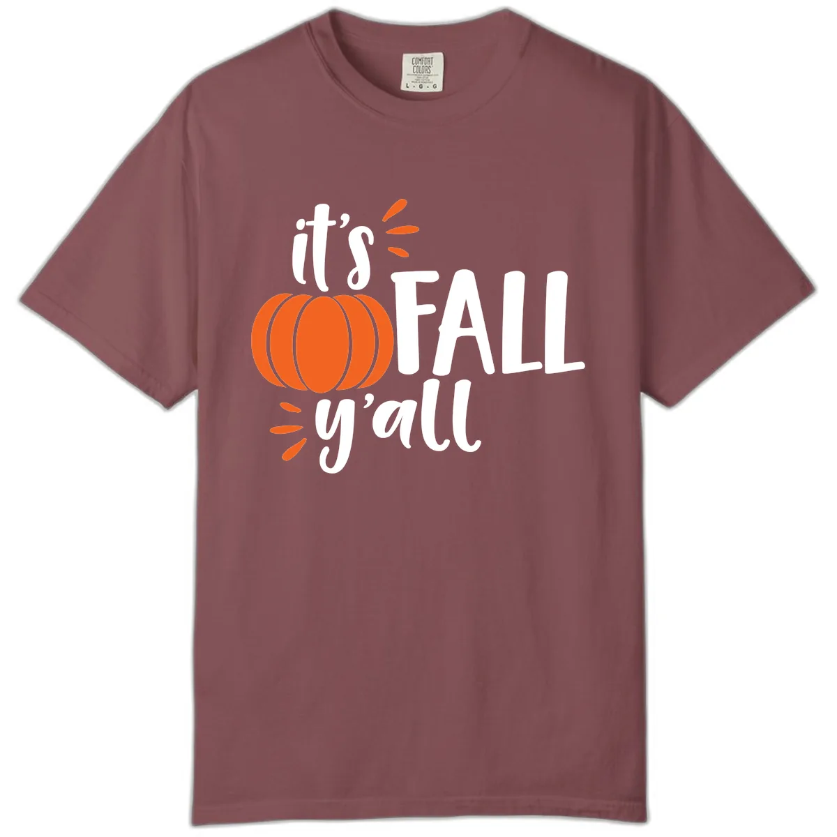 It's Fall Y'all Pumpkin Graphic Comfort Color in Brick