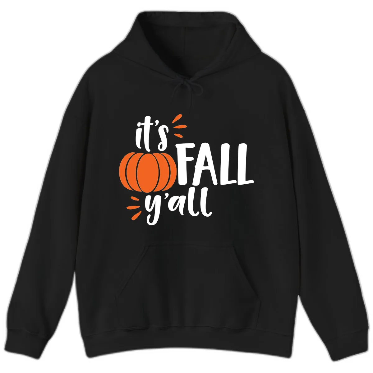 It's Fall Y'all Pumpkin Graphic Hoodie in Black