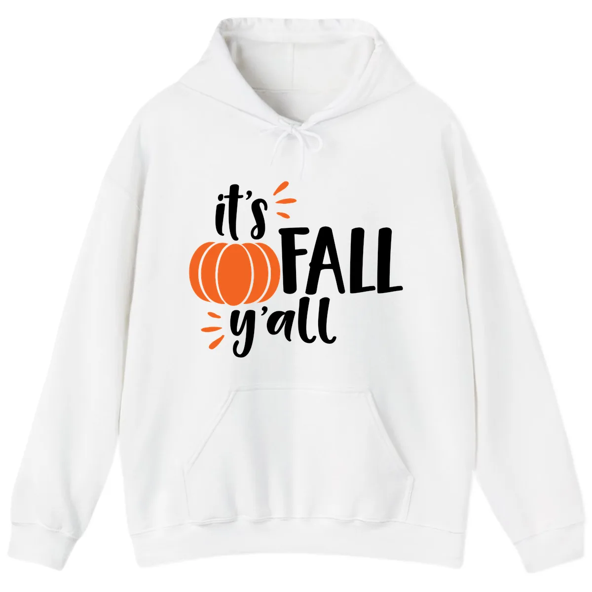 It's Fall Y'all Pumpkin Graphic Hoodie in White