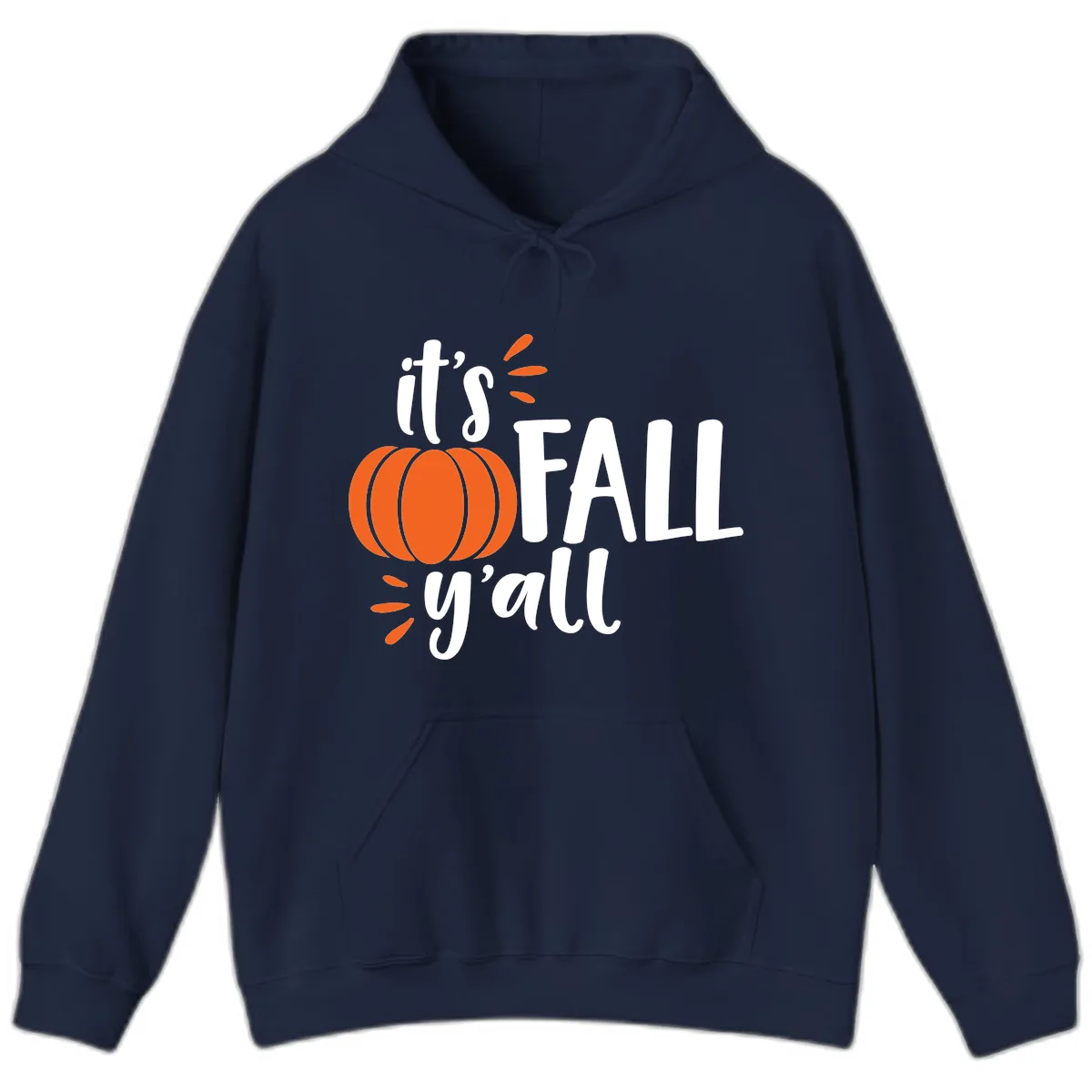 It's Fall Y'all Pumpkin Graphic Hoodie in Navy