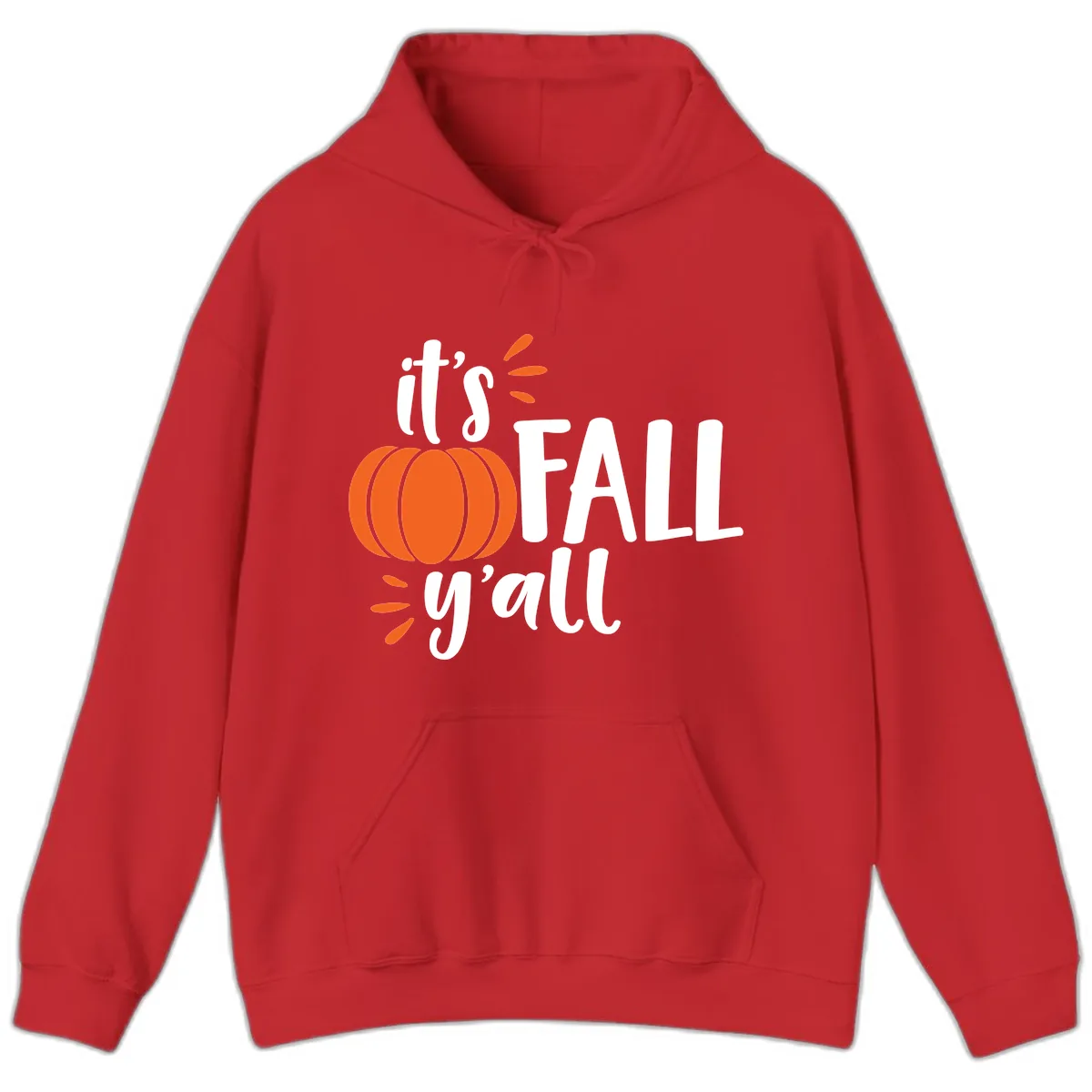 It's Fall Y'all Pumpkin Graphic Hoodie in Red