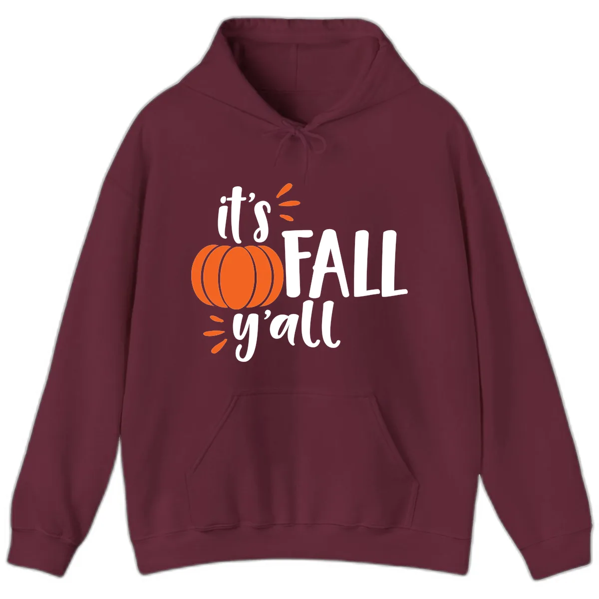It's Fall Y'all Pumpkin Graphic Hoodie in Maroon