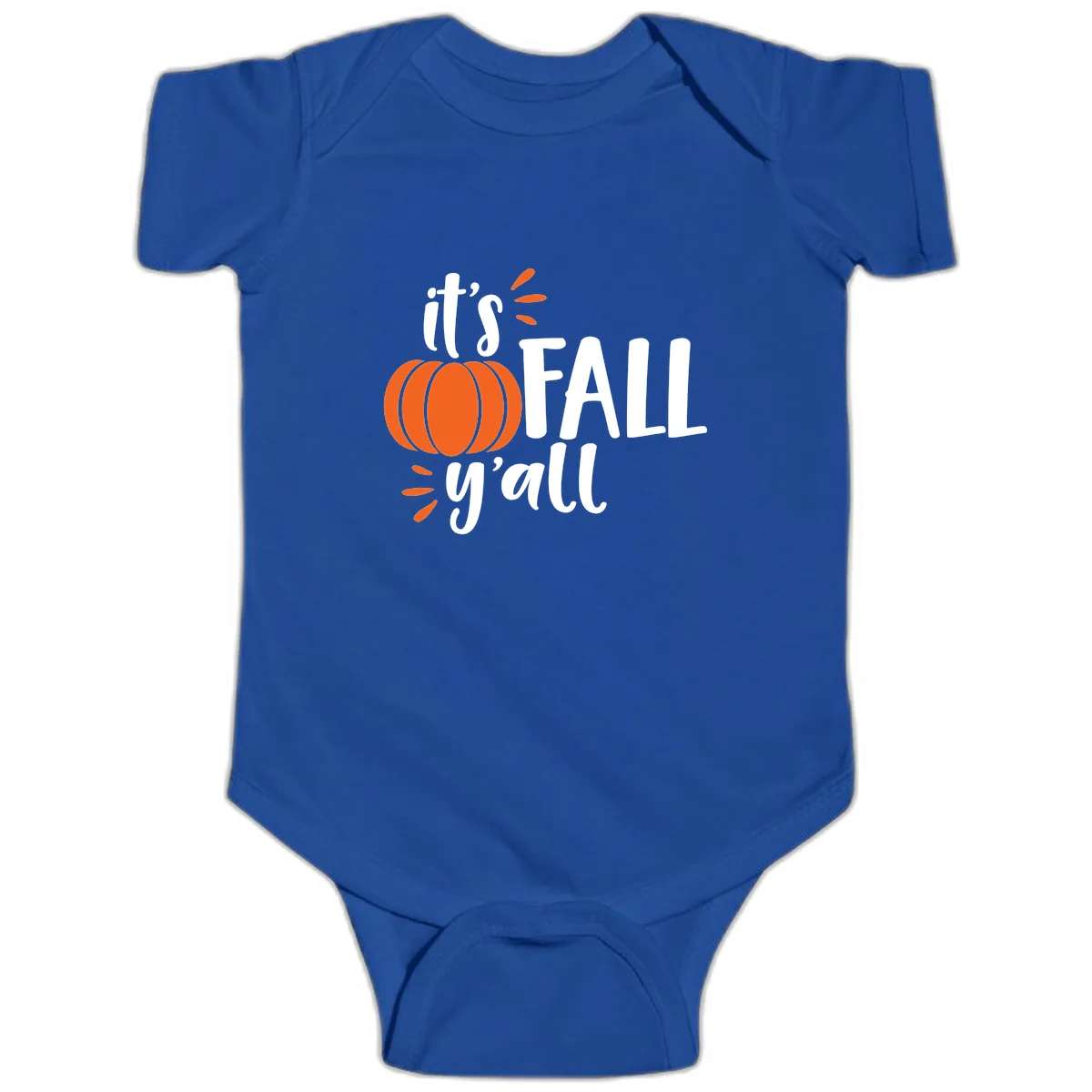 It's Fall Y'all Pumpkin Graphic Baby Onesie in Royal