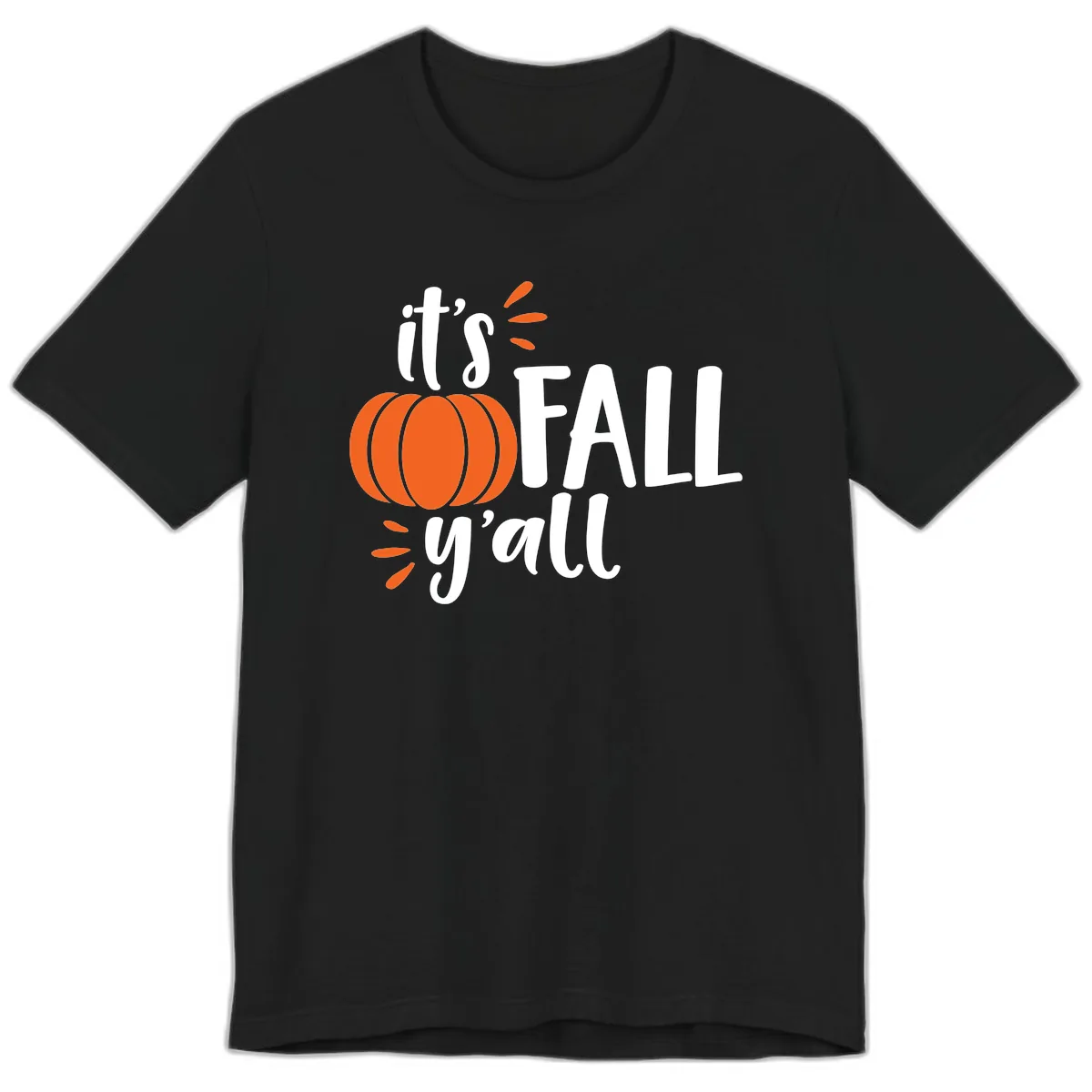 It's Fall Y'all Pumpkin Graphic Premium T-Shirt in Black