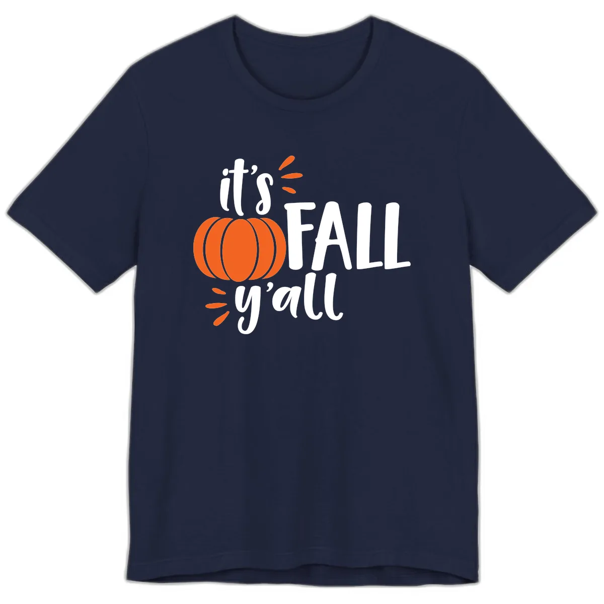 It's Fall Y'all Pumpkin Graphic Premium T-Shirt in Navy