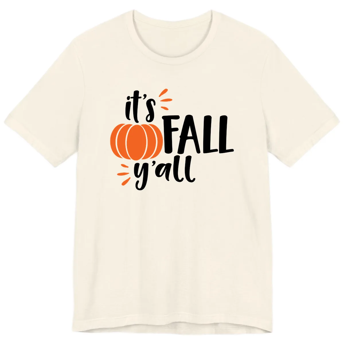 It's Fall Y'all Pumpkin Graphic Premium T-Shirt in Natural