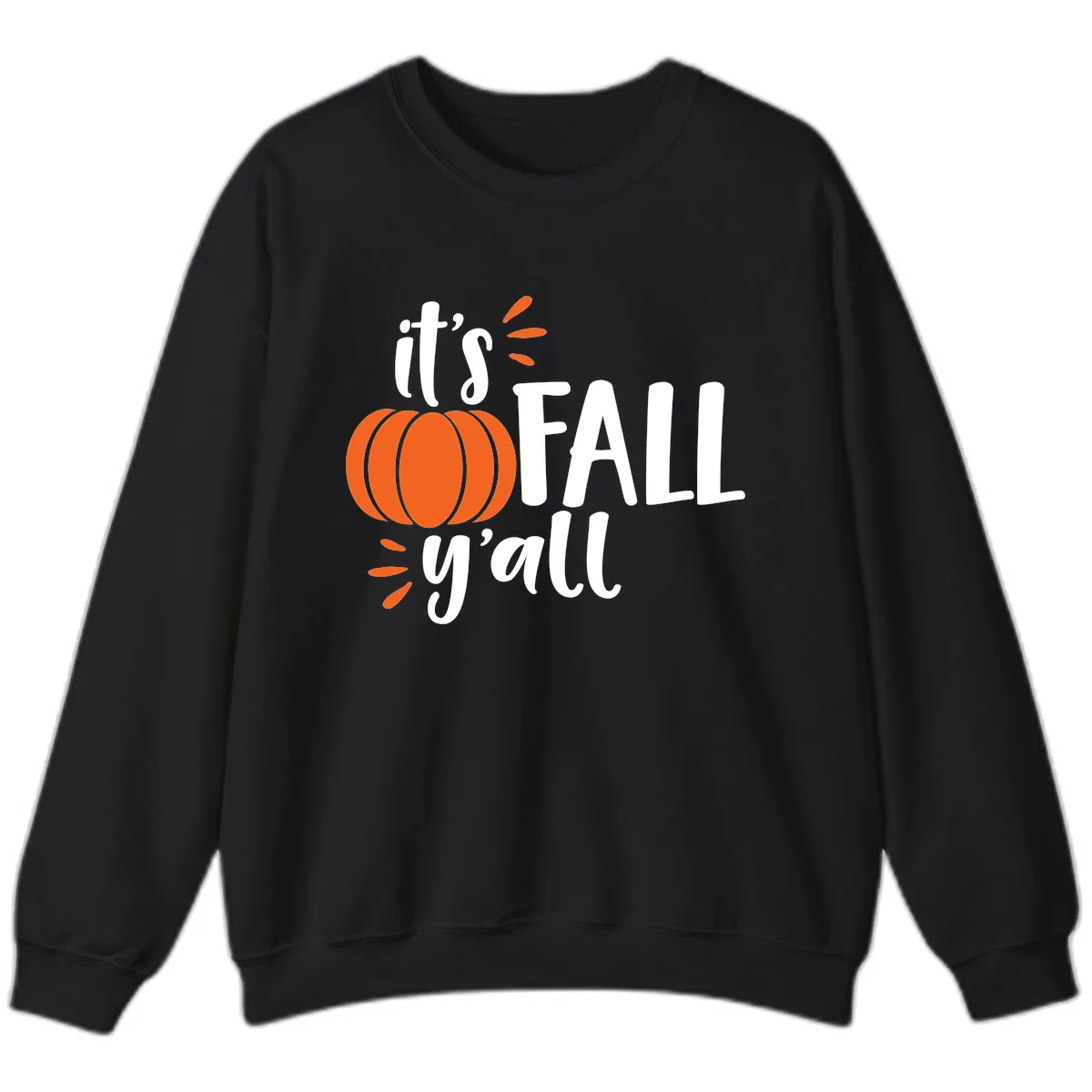It's Fall Y'all Pumpkin Graphic Sweatshirt in Black