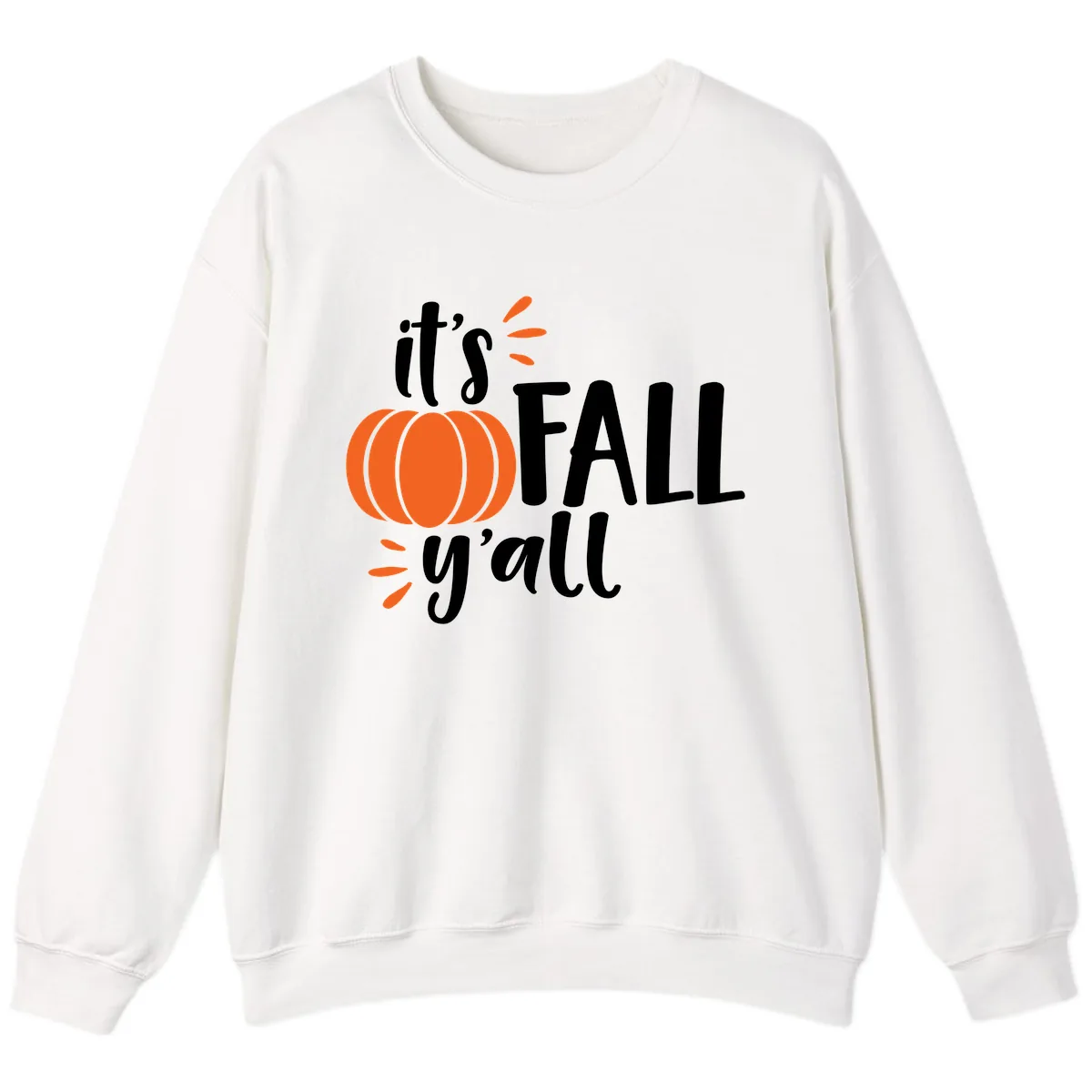 It's Fall Y'all Pumpkin Graphic Sweatshirt in White