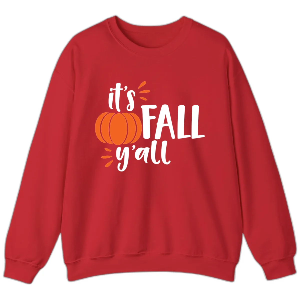 It's Fall Y'all Pumpkin Graphic Sweatshirt in Red