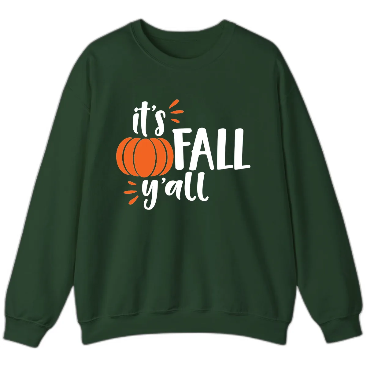 It's Fall Y'all Pumpkin Graphic Sweatshirt in Forest Green