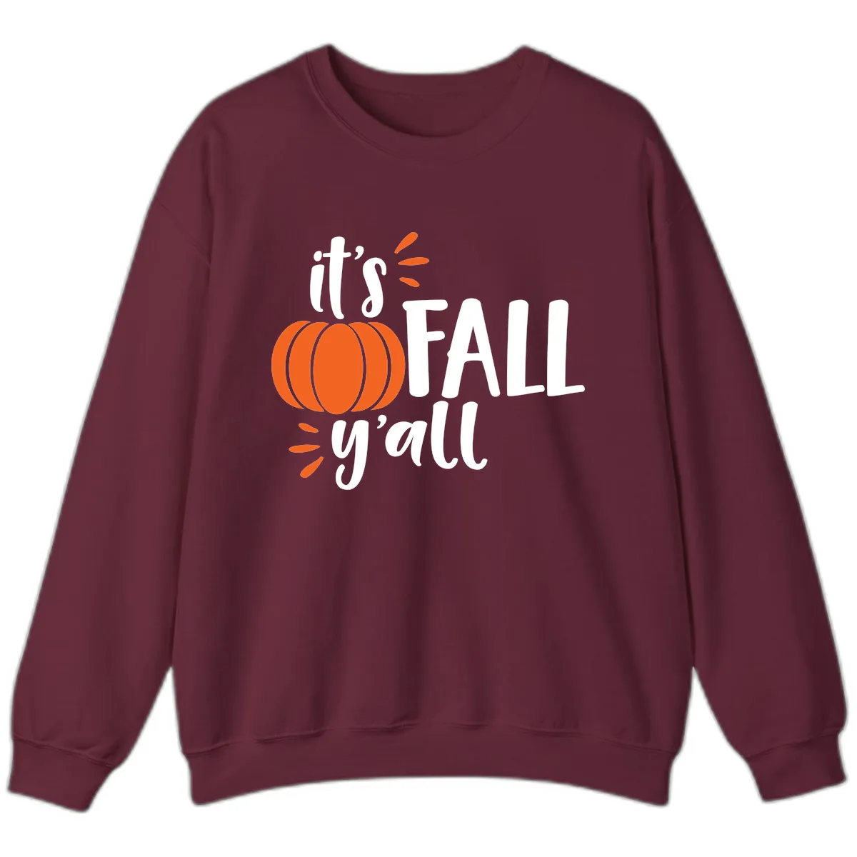 It's Fall Y'all Pumpkin Graphic Sweatshirt in Maroon