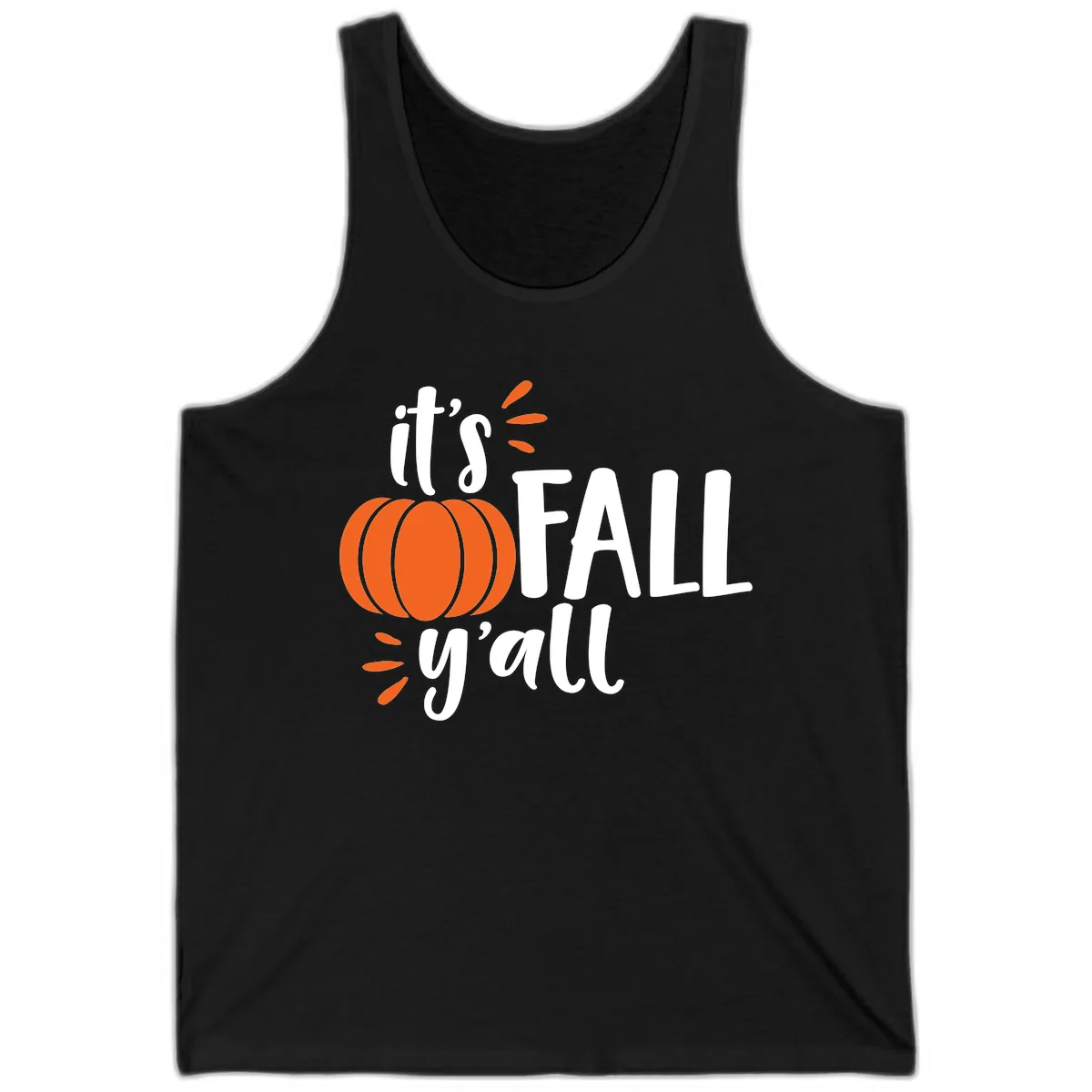 It's Fall Y'all Pumpkin Graphic Tank in Black