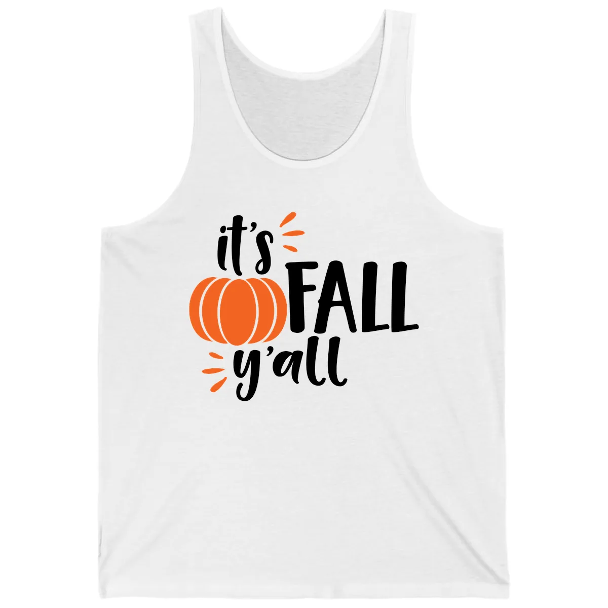 It's Fall Y'all Pumpkin Graphic Tank in White