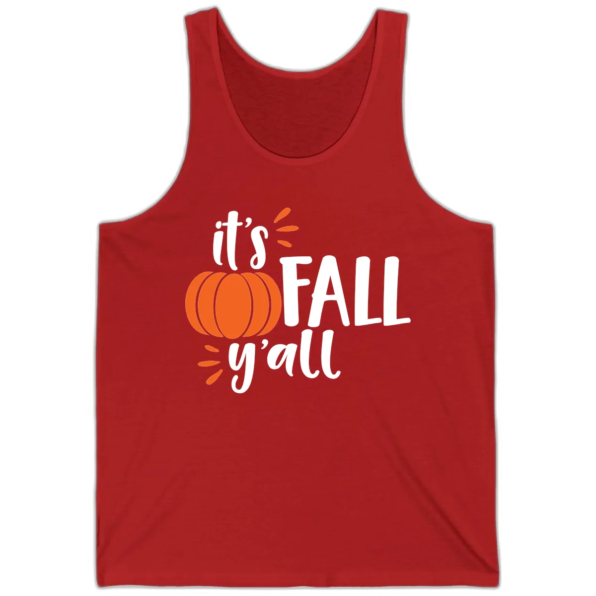 It's Fall Y'all Pumpkin Graphic Tank in Red
