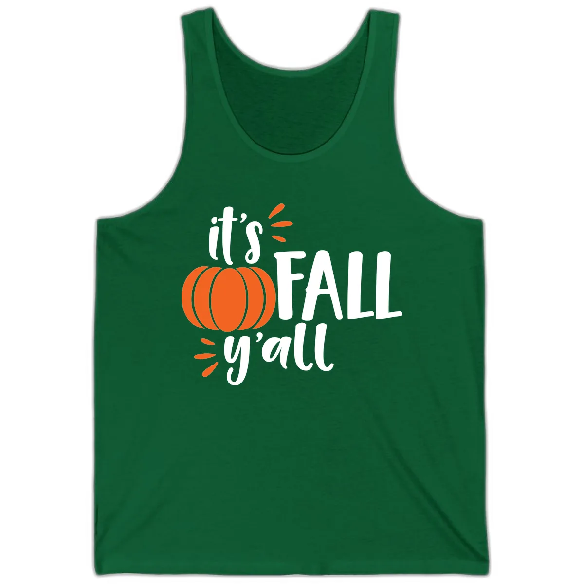 It's Fall Y'all Pumpkin Graphic Tank in Kelly