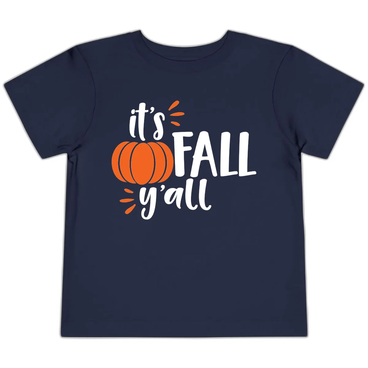 It's Fall Y'all Pumpkin Graphic Toddler T-Shirt in Navy