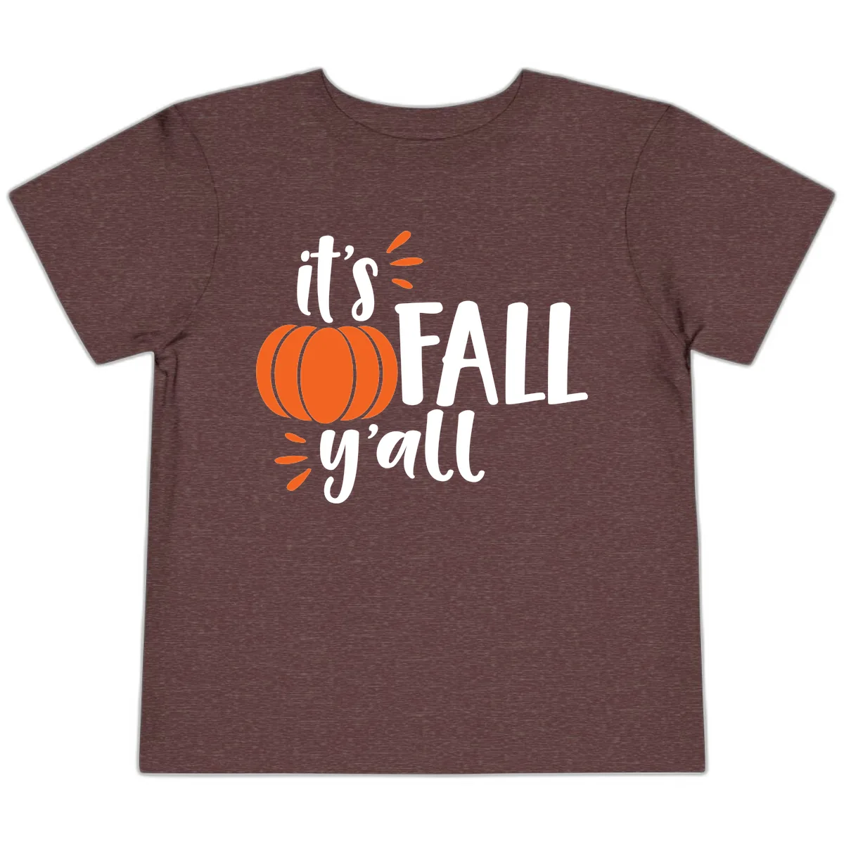 It's Fall Y'all Pumpkin Graphic Toddler T-Shirt in Heather Maroon