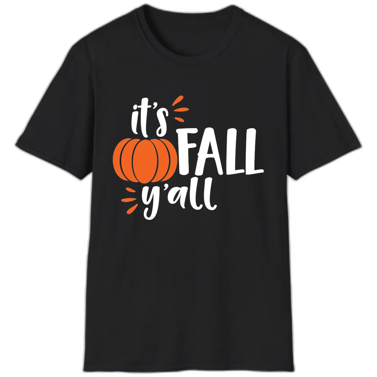 It's Fall Y'all Pumpkin Graphic T-Shirt in Black