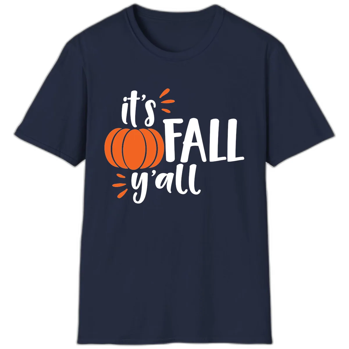 It's Fall Y'all Pumpkin Graphic T-Shirt in Navy