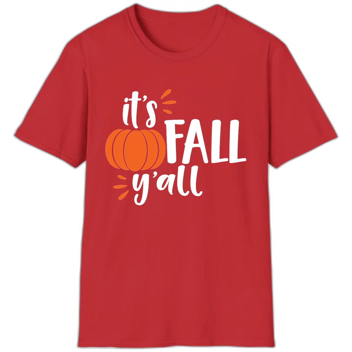 It's Fall Y'all Pumpkin Graphic T-Shirt in Red