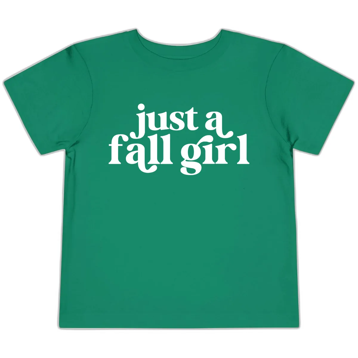 Just A Fall Girl Typography Toddler T-Shirt in Kelly