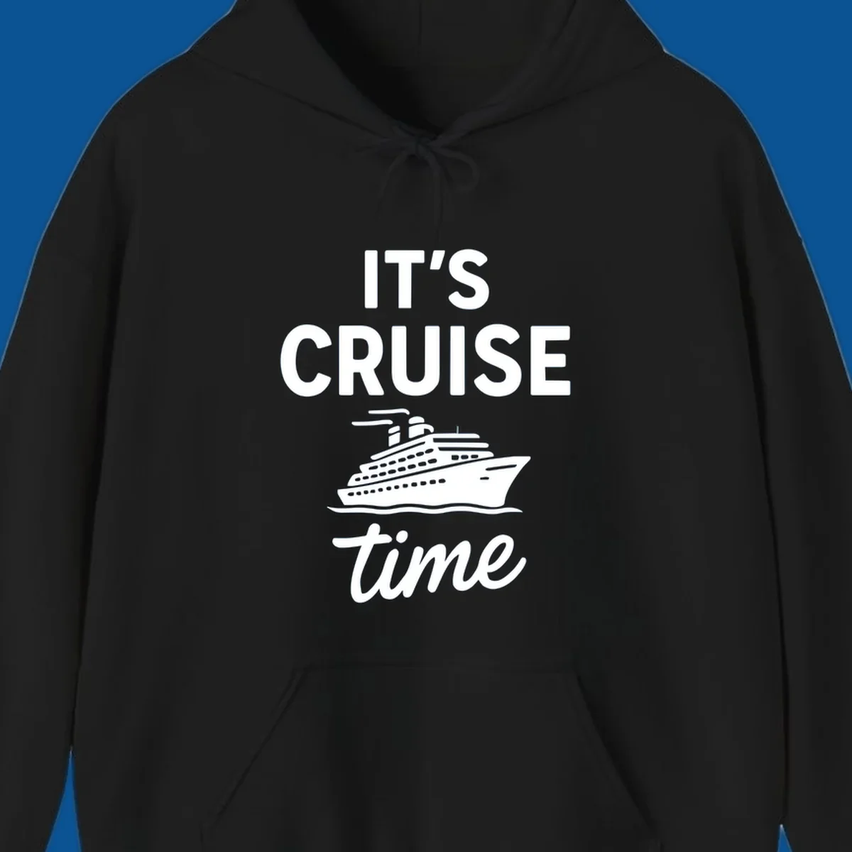 It's Cruise Time graphic with cruise ship illustration and bold text.