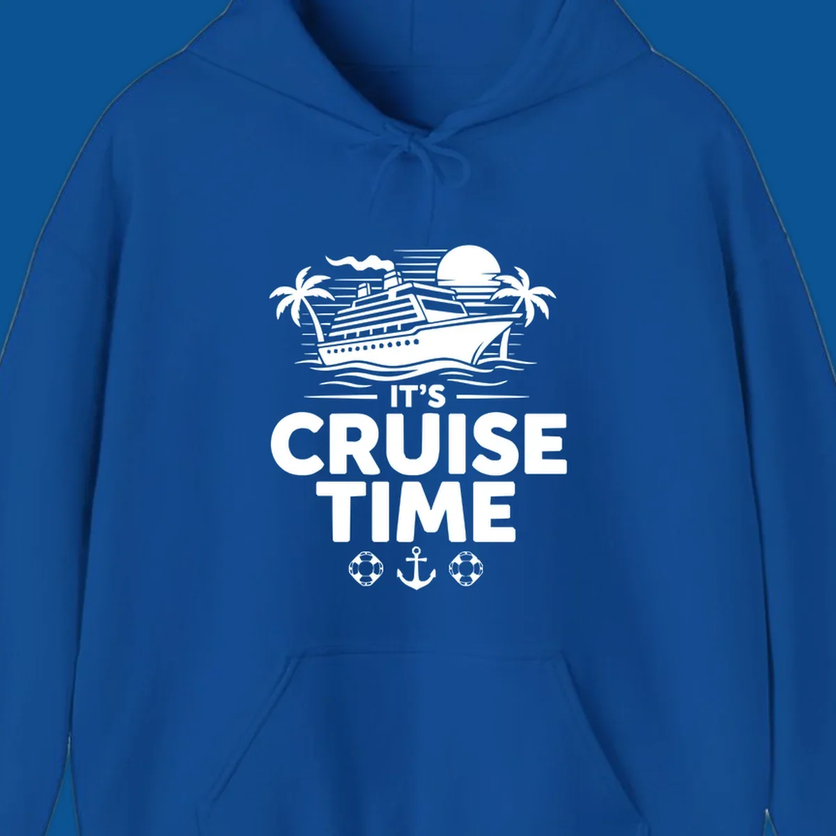 Its Cruise Time graphic with a cruise ship, palm trees, and text.