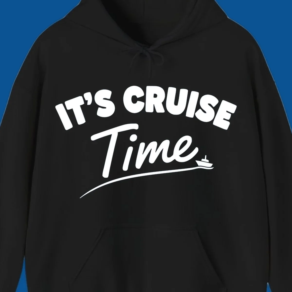 Text 'IT'S CRUISE Time' with a small boat graphic, celebrating cruise time.