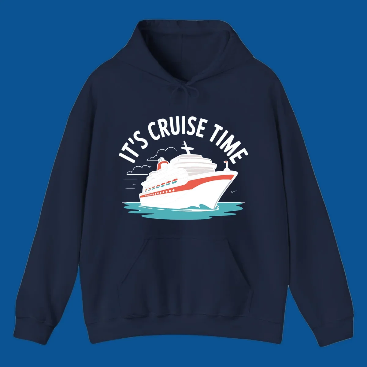 Cruise ship sailing on water with text 'IT'S CRUISE TIME' - cruise-ship-excitement