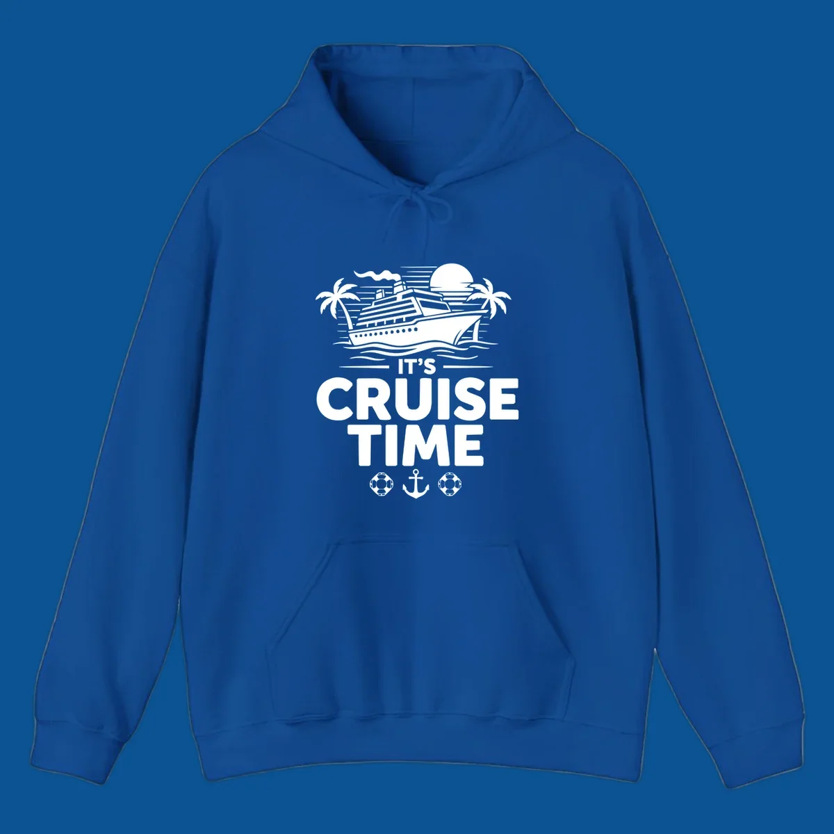 Its Cruise Time graphic with a cruise ship, palm trees, and text.
