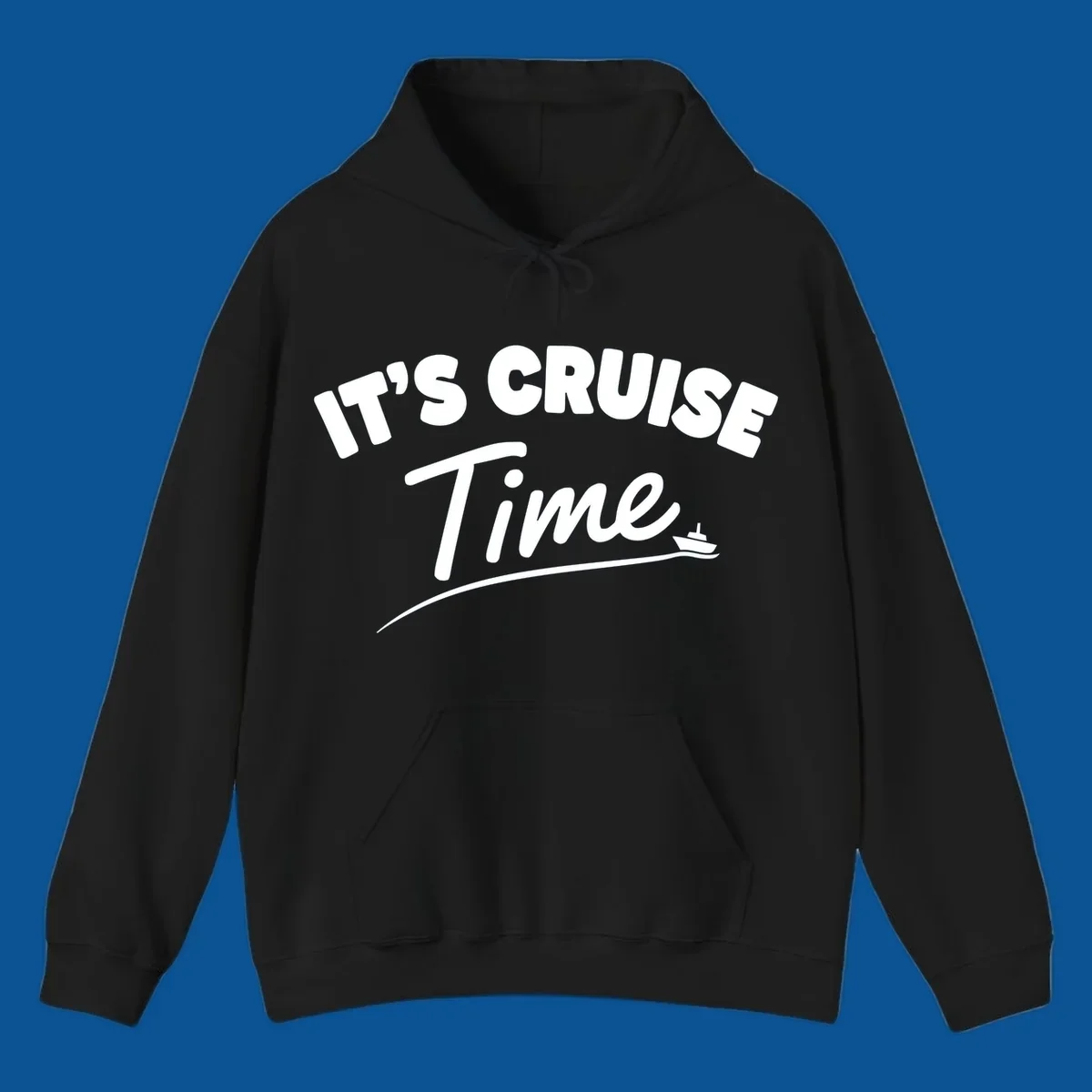 Text 'IT'S CRUISE Time' with a small boat graphic, celebrating cruise time.