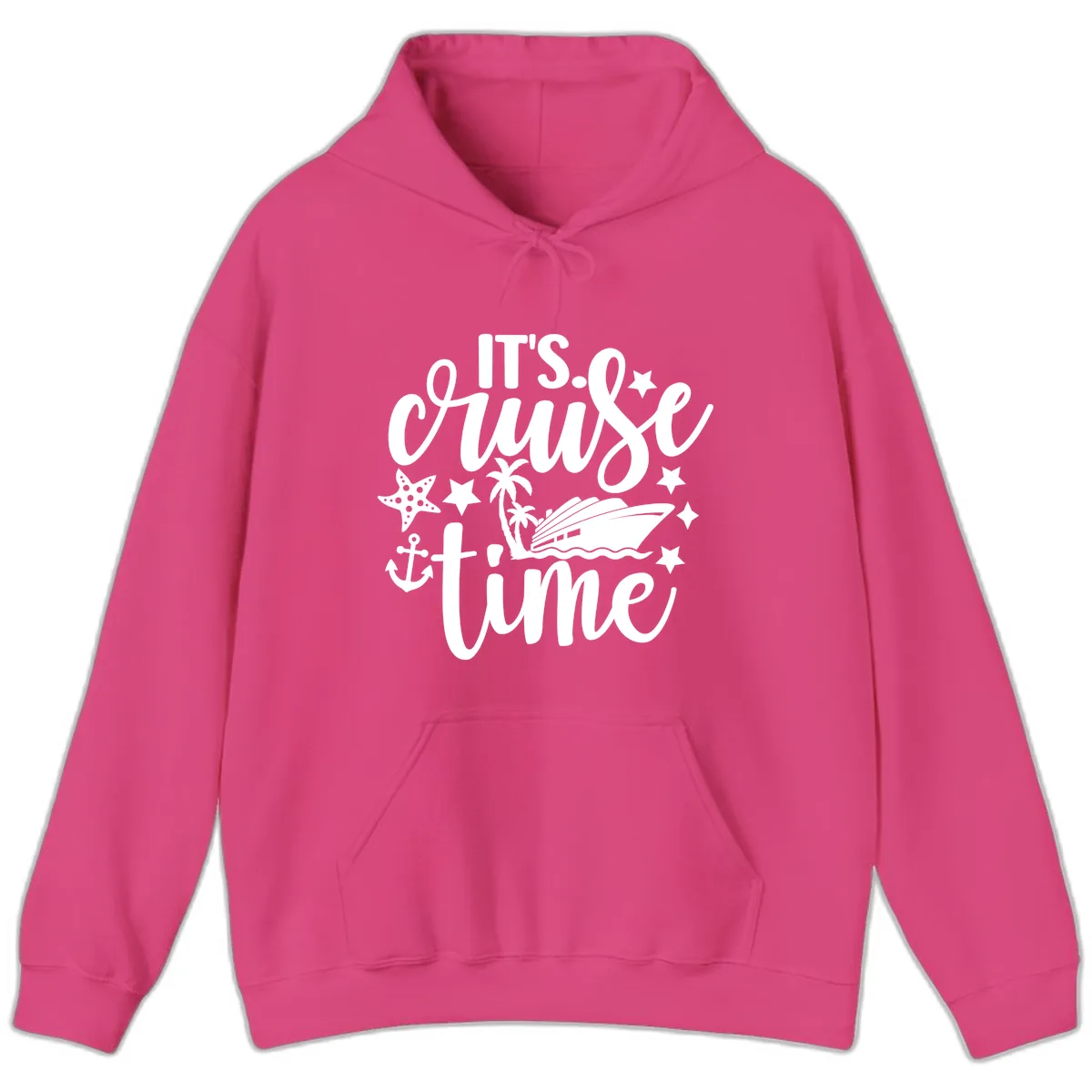 It's Cruise Time Design Hoodie in Heliconia