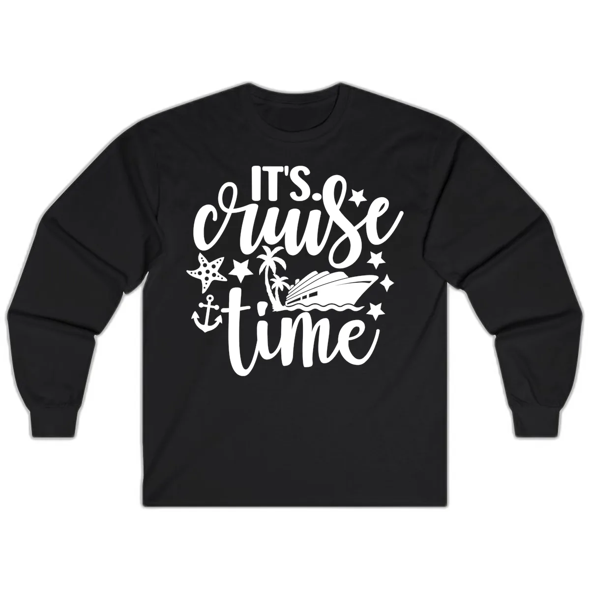 It's Cruise Time Design Long Sleeve in Black
