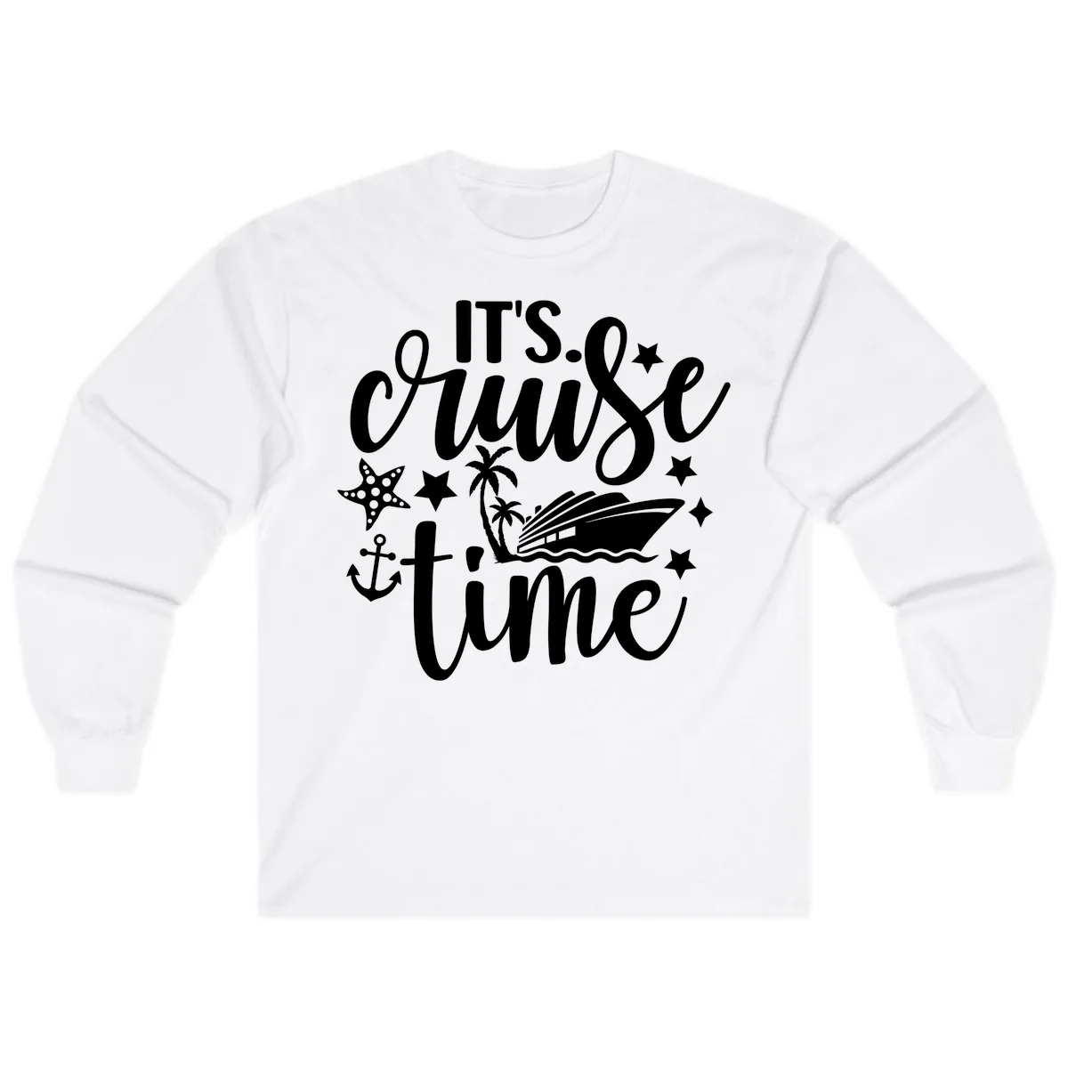 It's Cruise Time Design Long Sleeve in White