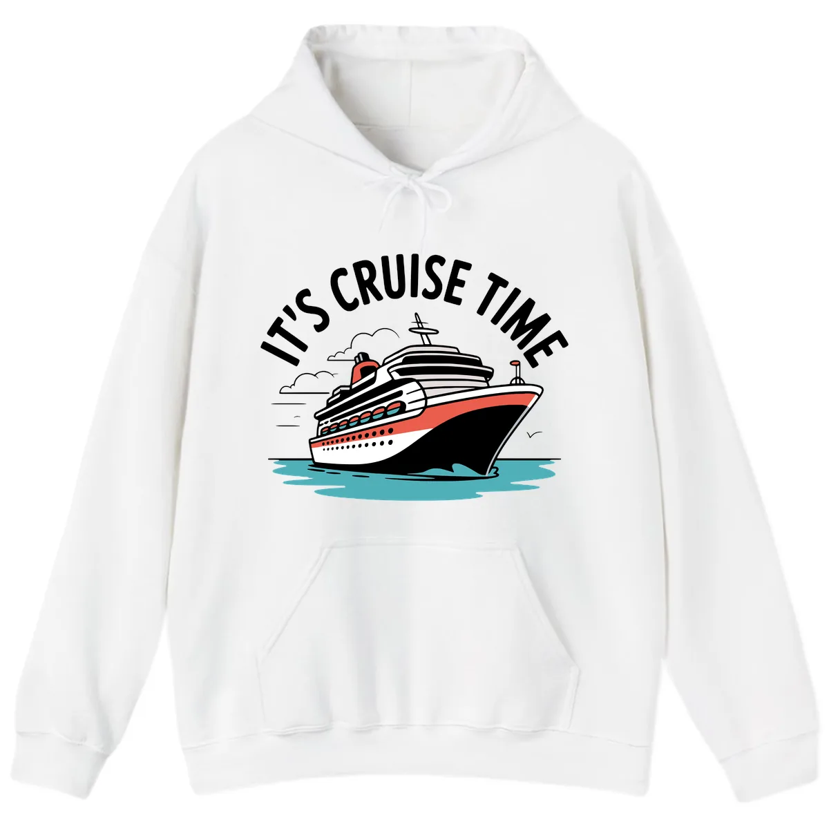 Its Cruise Time Ship Hoodie in White