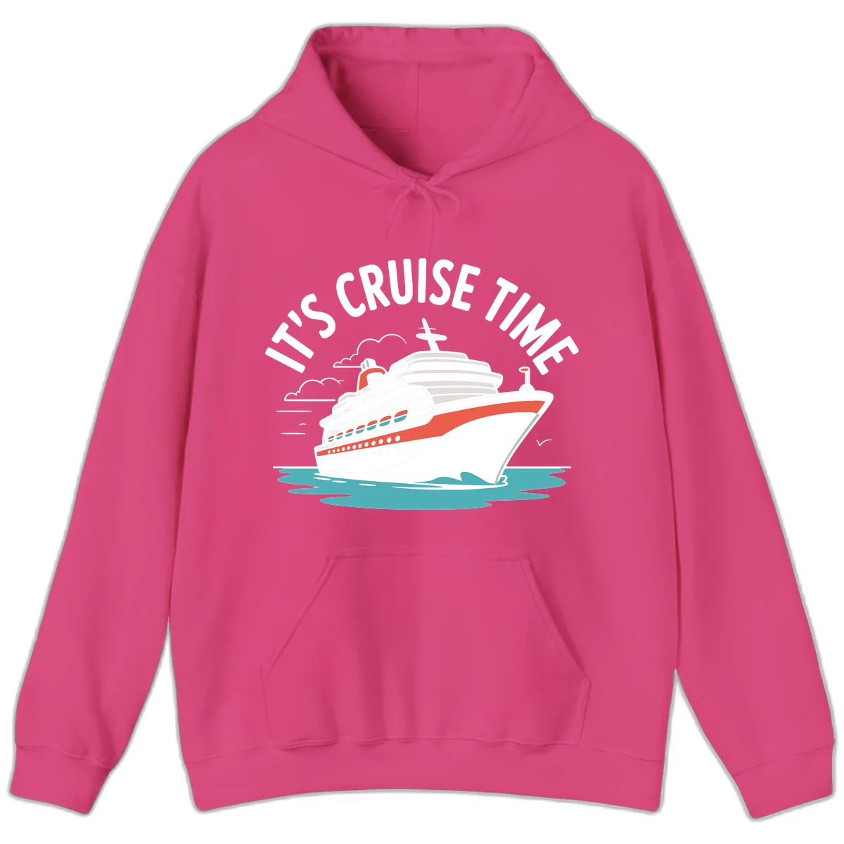Its Cruise Time Ship Hoodie in Heliconia