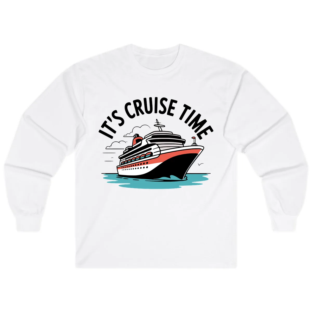 Its Cruise Time Ship Long Sleeve in White