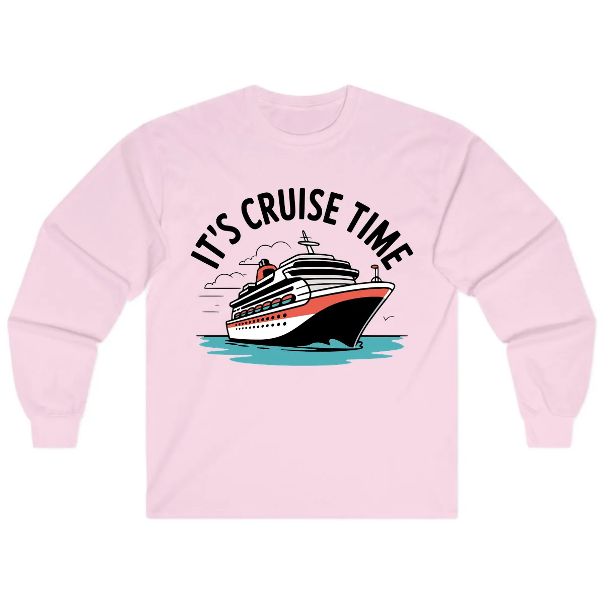 Its Cruise Time Ship Long Sleeve in Light Pink