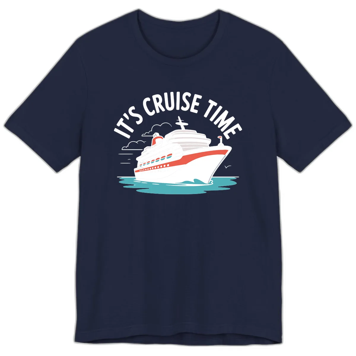 Its Cruise Time Ship Premium T-Shirt in Navy