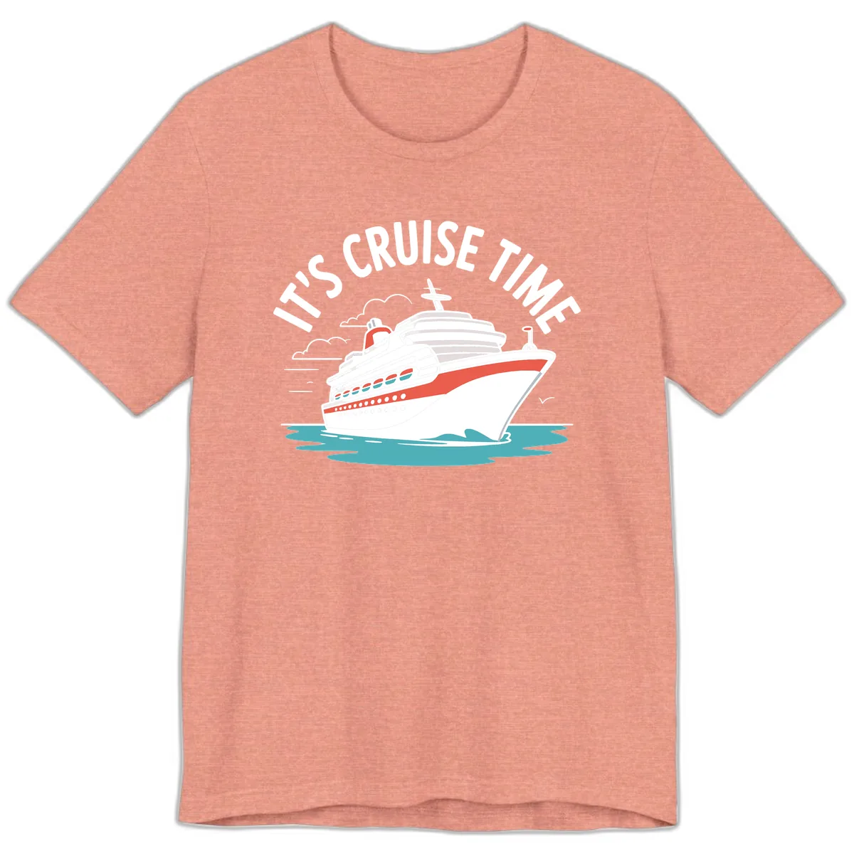 Its Cruise Time Ship Premium T-Shirt in Heather Sunset