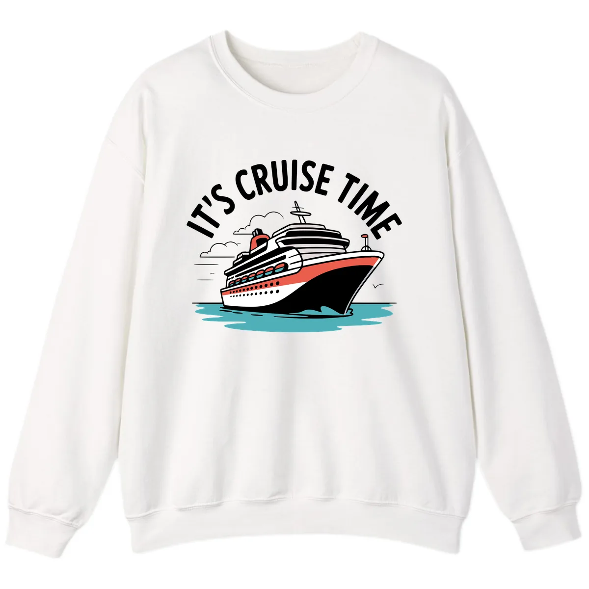 Its Cruise Time Ship Sweatshirt in White
