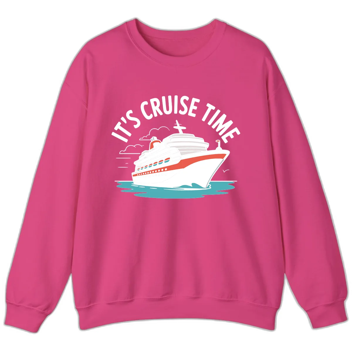 Its Cruise Time Ship Sweatshirt in Heliconia