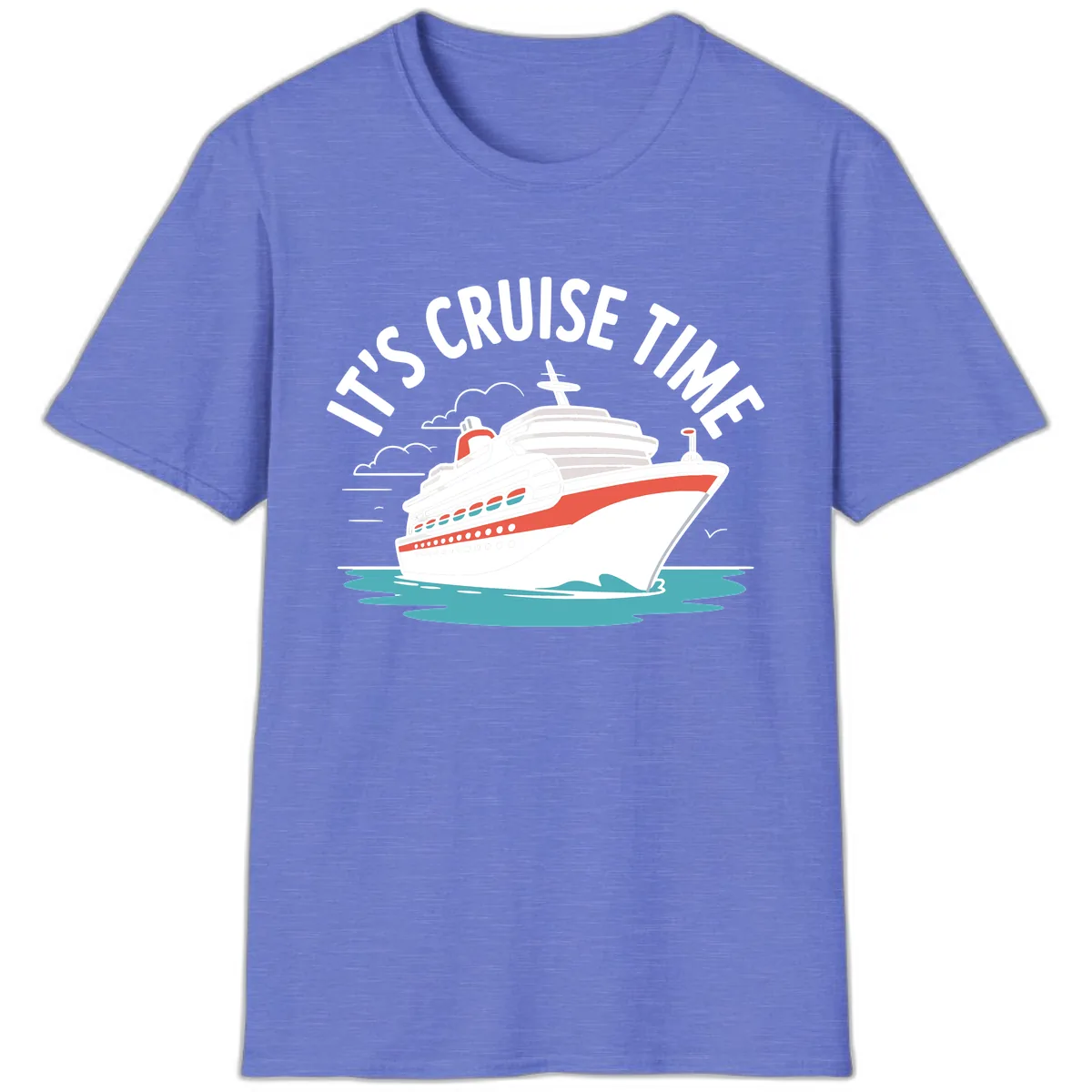 Its Cruise Time Ship T-Shirt in Heather Royal