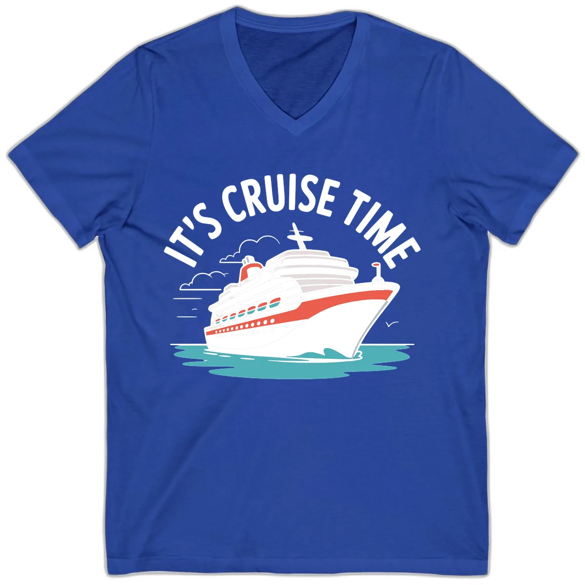 Its Cruise Time Ship V-Neck in True Royal