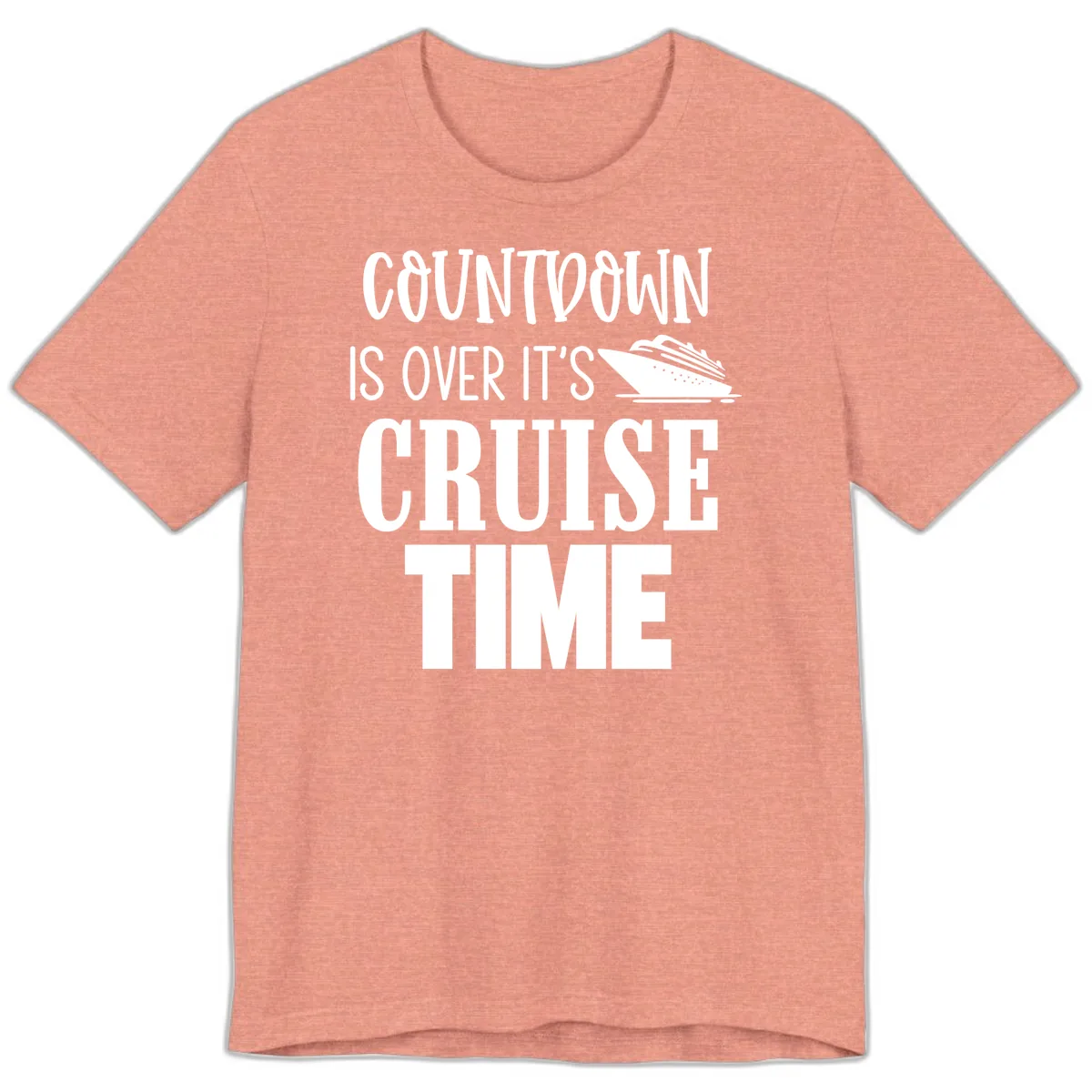 Countdown Is Over It's Cruise Time Premium T-Shirt in Heather Sunset