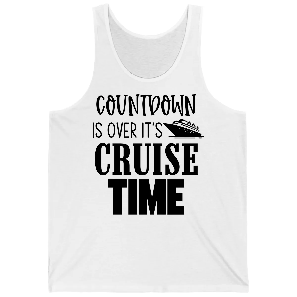 Countdown Is Over It's Cruise Time Tank in White
